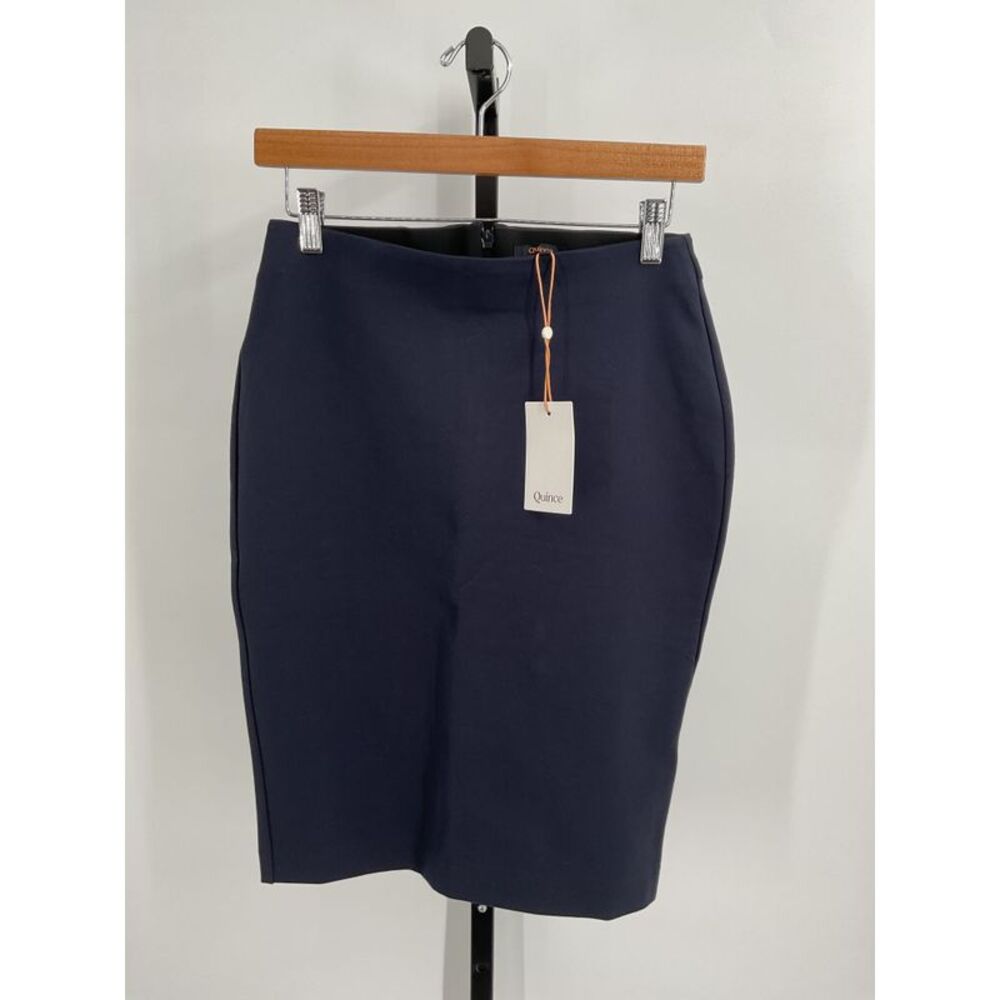 Quince Women's Ultra-Stretch Ponte Pencil Skirt Blue XS